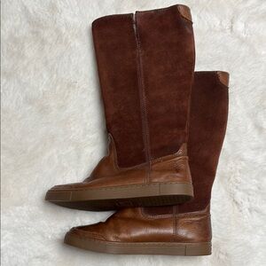 Frye leather & suede sherpa lined boots